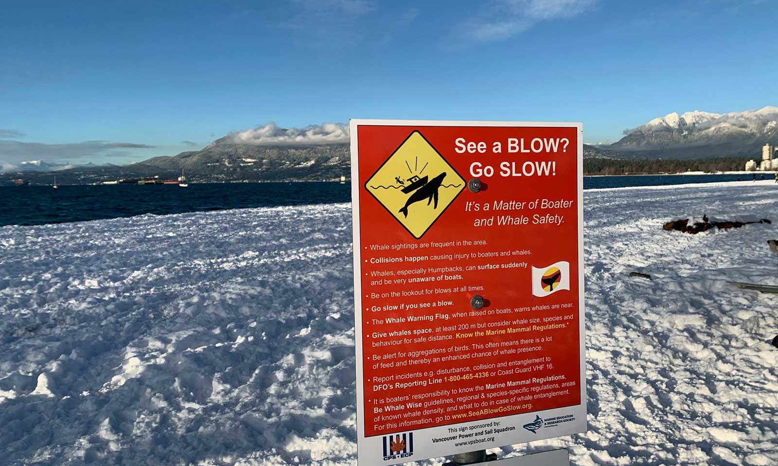 mers marine education research society see a blow go slow sign sponsored by canadian power and sail squadron